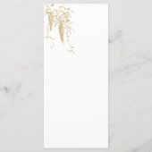 Frans Elegant Goud Flora Monogram Bruiloft Menu (Achterkant)
