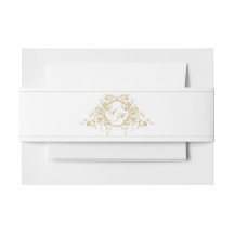  Frans Elegant Goud Flora Monogram Bruiloft