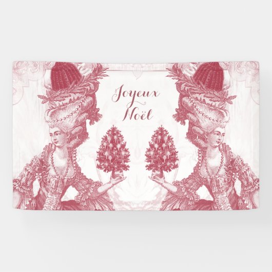 Frans elegant Marie Antoinette Joyeux Noel Spandoek (Horizontaal)