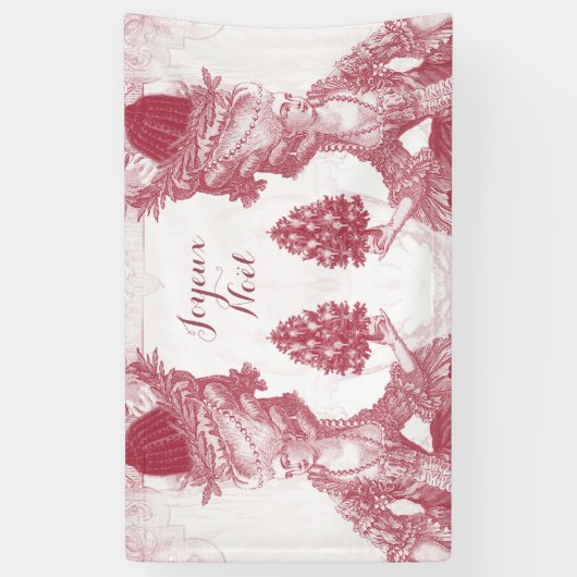 Frans elegant Marie Antoinette Joyeux Noel Spandoek (Verticaal)