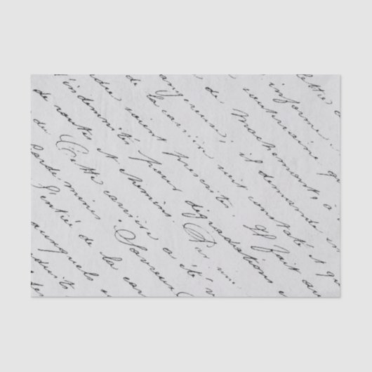 Frans Elegant Script Tissue Paper Tissuepapier (Voorkant)