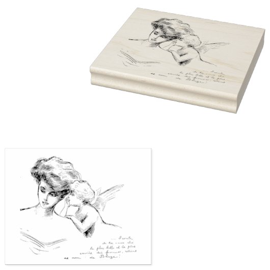  Frans Engel Vrouw Frans Script Rubberstempel (Gestempeld)