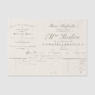  Frans Ephemera Florist Factuurschrift Tissuepapier