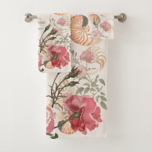 Frans Ephemera Roos Nautilus Shell Bath Towels Bad Handdoek (Insitu)