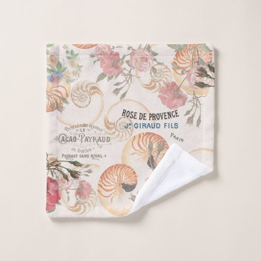 Frans Ephemera Roos Nautilus Shell Washandje (Wasdoekje)