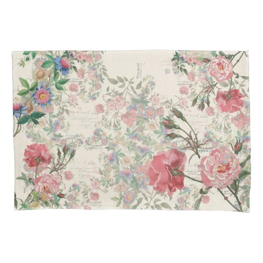 Frans Ephemera Roos & Passionflower Pillowcase Kussensloop (Voorkant)