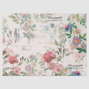 Frans Ephemera Roos Passionflower Weefpapier Tissuepapier