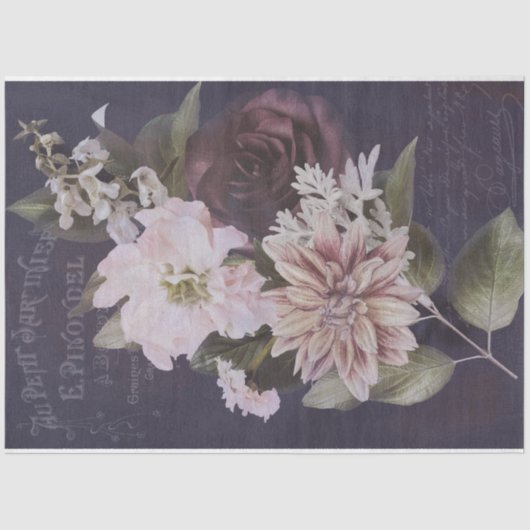 Frans Ephemera Script Roos ontkoppeling Tissuepapier (Voorkant)