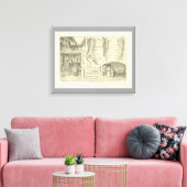 Frans eten, vleesdelen van de slager Canvas Afdruk (Insitu (Woonkamer))