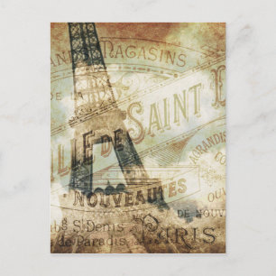 Frans Etiket en Eiffeltoren Briefkaart