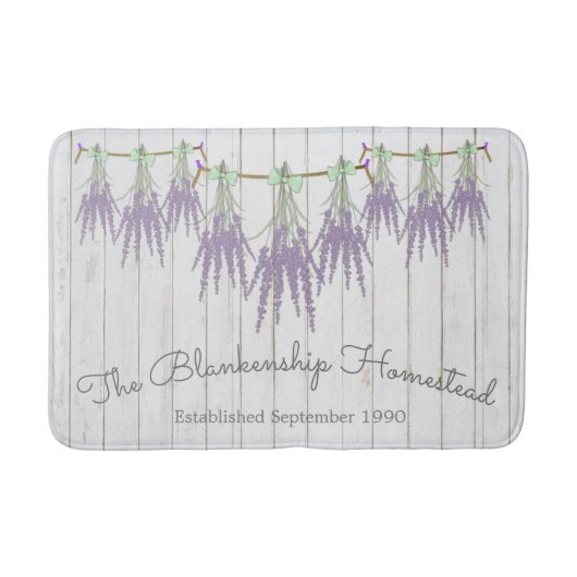 Frans Farmhouse Lavender Bundles Green Bow Badmat (Voorkant)