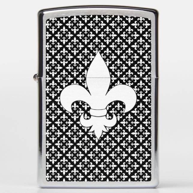 Frans Fleur de Lis Black en White Pattern (Voorkant)