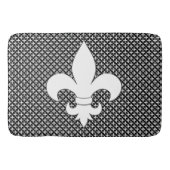 Frans Fleur de Lis Black en White Pattern Badmat (Voorkant)