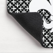Frans Fleur de Lis Black en White Pattern Muismat (Hoek)