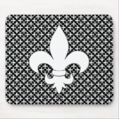 Frans Fleur de Lis Black en White Pattern Muismat (Voorkant)