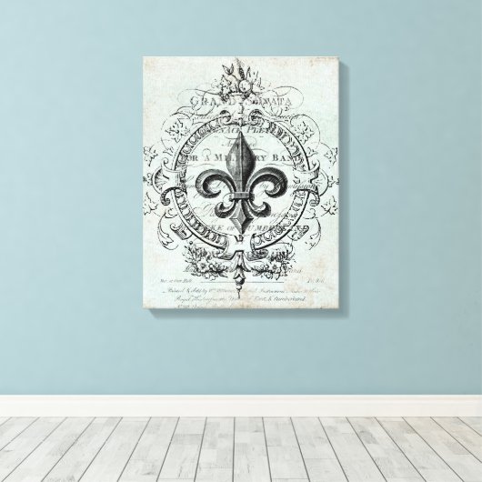  Frans Fleur de Lis gespannen canvas (Insitu (Houten vloer))