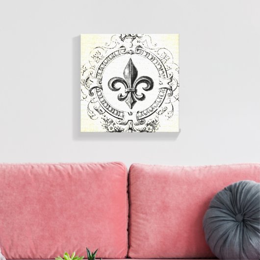  Frans Fleur de Lis gespannen canvas (Insitu (Woonkamer))
