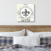 Frans Fleur de Lis gespannen canvas (Insitu (Slaapkamer))