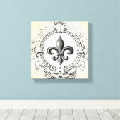 Frans Fleur de Lis gespannen canvas (Insitu (Houten vloer))