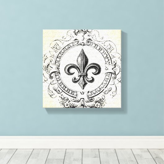  Frans Fleur de Lis gespannen canvas (Insitu (Houten vloer))