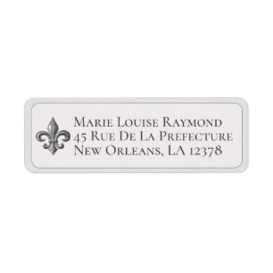 Frans Fleur de Lis Gray Etiket