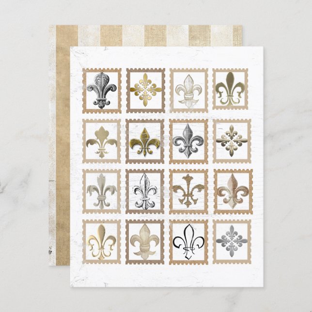  Frans Fleur de Lis Stamps (Voorkant / Achterkant)