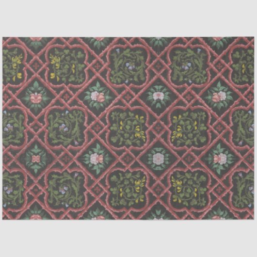  Frans Floral Trellis Wallpaper ontkoppeling Tissuepapier (Voorkant)