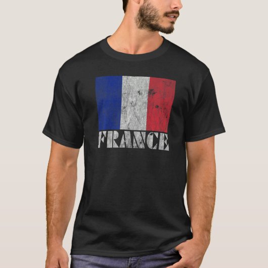 Frans Frankrijk Vlag op land Souvenir T-shirt (Voorkant)