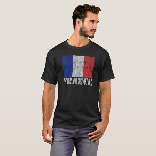 Frans Frankrijk Vlag op land Souvenir T-shirt (Voorkant volledig)