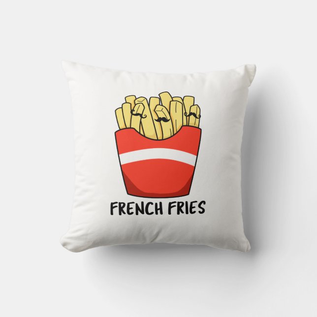 Frans Fries Funny Fast Food Pun Kussen (Voorkant)