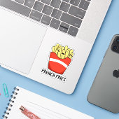 Frans Fries Funny Fast Food Pun Sticker (Laptop met iPhone)