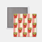 Frans Fries Pattern Magnet Magneet (Voorkant / Achterkant)