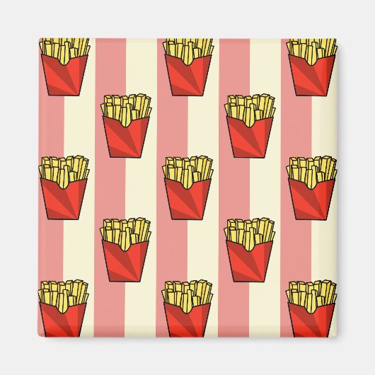 Frans Fries Pattern Magnet Magneet (Voorkant)