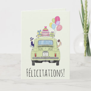 Frans Gefeliciteerd met Trouwdag Fiat 500 Kaart