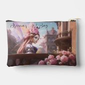 Frans geïnspireerd roze Waterverf Accessoires tas (Achterkant)