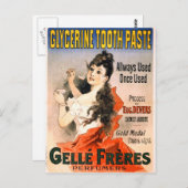  Frans Glycerin Tooth Paste Advertisement Briefkaart (Voorkant / Achterkant)