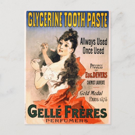  Frans Glycerin Tooth Paste Advertisement Briefkaart (Voorkant)
