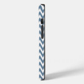 Frans Grijs Elegant Chevron Design met monogram Case-Mate iPhone Case (Achterkant / Links)