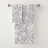 Frans grijs platina mozaïek bad handdoek (Insitu)