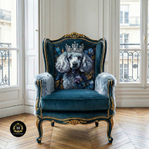 Frans grijs poedel portret decoupage tissuepapier