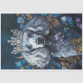 Frans grijs poedel portret decoupage tissuepapier (Voorkant)