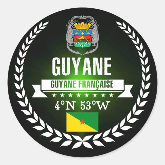 Frans-Guyana Ronde Sticker (Voorkant)