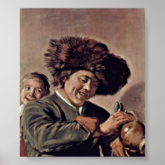 Frans Hals - Twee lachende jongens met een mok bie Poster (Voorkant)