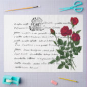Frans Handschrift en Red Rose Series Design 14 Tissuepapier (Craft)