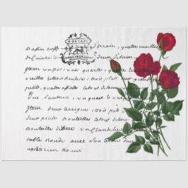 Frans Handschrift en Red Rose Series Design 14 Tissuepapier