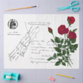 Frans Handschrift en Red Rose Series Design 15 Tissuepapier (Craft)