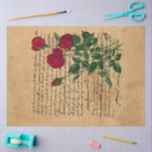 Frans Handschrift en Red Rose Series Design 1 Tissuepapier (Craft)