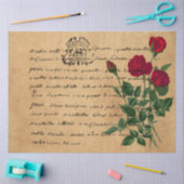 Frans Handschrift en Red Rose Series Design 7 Tissuepapier (Craft)
