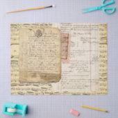  Frans handschrift met vel Music Tissuepapier (Craft)