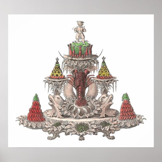 Frans Haute Cuisine - Lobster, Crayfish,  Poster (Voorkant)